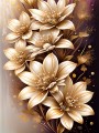 Gelbe Blumen Gold Wandbild