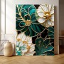 Blumen Gold Elemente Wandbild Grün