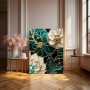 Blumen Gold Elemente Wandbild Grün