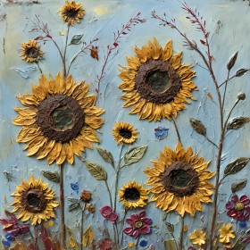Sonnenblumen Gemälde Kunstdruck