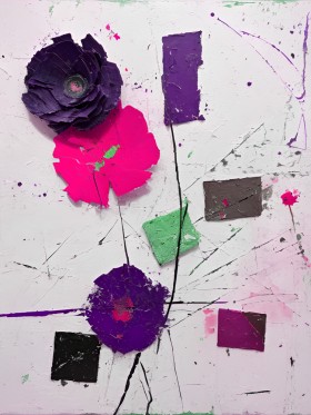Abstrakte Blumen Kunstwerk Wandbild
