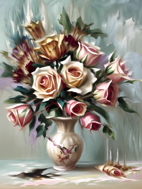 Blumen Malen Acryl Abstrakte Rose