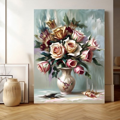 Blumen Malen Acryl Abstrakte Rose