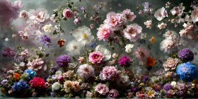 Fotokunst Blumen aller Art auf Leinwand oder Poster - Panorama