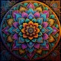 farbenfrohes Mandala Blumen Leinwand Muster Wandbild