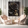 Schwarze Rose Gold Blume Wandbild Poster Leinwand