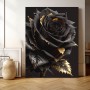 Schwarze Rose Gold Blume Wandbild Poster Leinwand