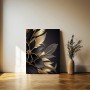 Schwarz Gold Pflanze Blatt Leinwand Poster