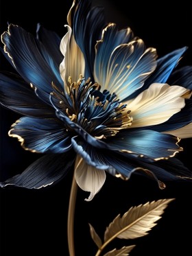 Eine blaue Blume mit Leinwand Poster