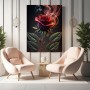 Brennende Rose Blume Pflanze Rot auf Leinwand