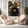 Schwarze Blumen Lotus Rosen Gold Pflanzen