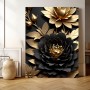 Schwarze Blumen Lotus Rosen Gold Pflanzen