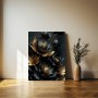 Schwarze Blumen Lotus Rosen Gold Pflanzen