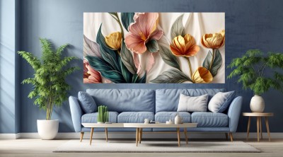 Blumen Bild Kunst Gemälde Pflanze - Panorama