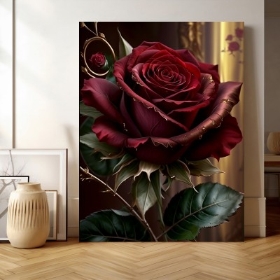 Rote Rose Blumen Pflanzen Leinwand