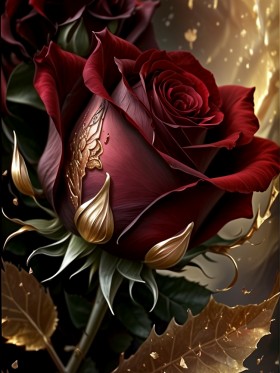 Rote Rose Pflanzen Blumen Leinwand