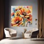 Mohnblumen Orange Gelbe Blumen Wandbild Poster Leinwand