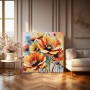 Mohnblumen Orange Gelbe Blumen Wandbild Poster Leinwand