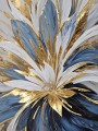 Blaue Gold Blumen Leinwand Poster Wohnzimmer Küche