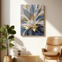 Blaue Gold Blumen Leinwand Poster Wohnzimmer Küche