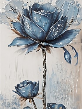 Blaue Rosen Blume Leinwand Poster Wohnzimmer Küche