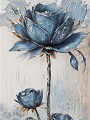 Blaue Rosen Blume Leinwand Poster Wohnzimmer Küche