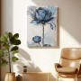 Blaue Rosen Blume Leinwand Poster Wohnzimmer Küche
