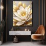 Goldene Pflanzenblume Frühlingsblumen Leinwand Poster Wohnzimmer Küche