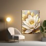 Goldene Pflanzenblume Frühlingsblumen Leinwand Poster Wohnzimmer Küche
