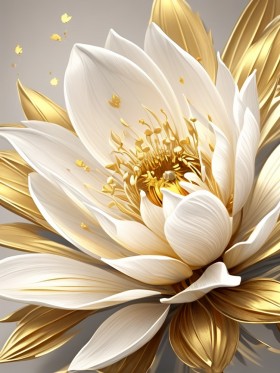Goldene Pflanzenblume Frühlingsblumen Leinwand Poster Wohnzimmer Küche