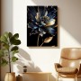 Schwarze Und Blaue Blume Leinwand Poster Wohnzimmer Küche