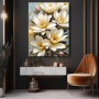 Weiße Blume Leinwand Poster Wohnzimmer Küche