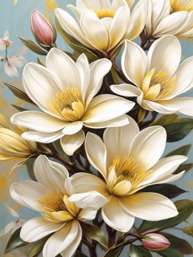 Weiße Blume Leinwand Poster Wohnzimmer Küche