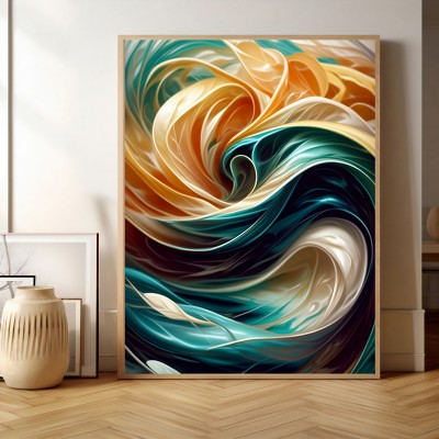 Wellen Spiralmuster Farben Abstrakt Kunstdruck Leinwand Poster