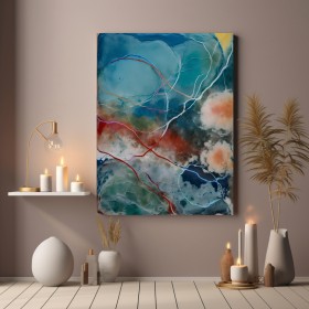 Aquarell Marmor Farben Abstrakt Kunstdruck Leinwand Poster