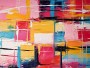 Abstraktes Leinwandgemälde im modernen urbanen Stil mit lebendigen Farben Kunstdruck Leinwand Poster