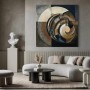 Abstrakte Kunst im Boho-Stil in Beige- und Brauntönen