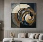 Abstrakte Kunst im Boho-Stil in Beige- und Brauntönen