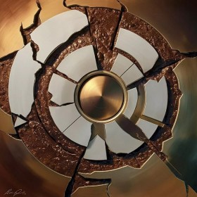 Abstrakte Kunst – Kupfer, Braun und Gold in einem modernen Design