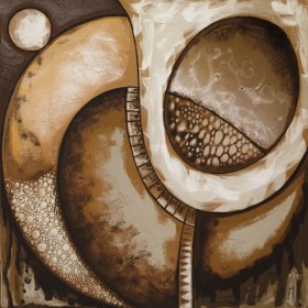 Abstrakte Kunst Boho-Style Beige- und Brauntöne modern