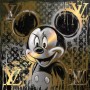 LV Mickey Pop-Art gold-gelb Wandbild