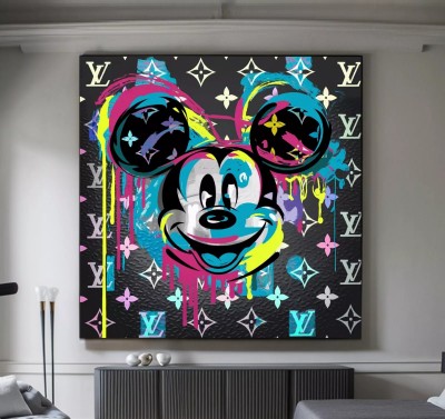LV Micky Pop-Art Neon-Farbig Wandbild
