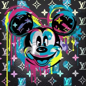 LV Micky Pop-Art Neon-Farbig Wandbild