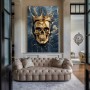 Totenkopf Skull Schädel Gold 3D-Optik Wandbild