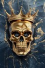 Totenkopf Skull Schädel Gold 3D-Optik Wandbild