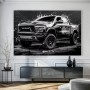 Dodge Ram abstrakt modern Wandbild Auto Schwarz-Weiß