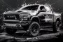 Dodge Ram abstrakt modern Wandbild Auto Schwarz-Weiß