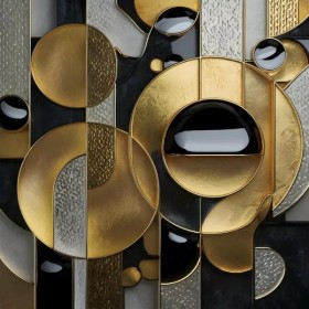 Luxuriöse abstrakte Kunst Gold-Metall-3D-Optik
