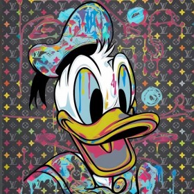 LV Donald Graffiti Pop-Art farbiges Wandbild