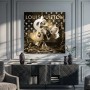 Donald-Dagobert Street-Art Pop-Art in Gold-Gelb